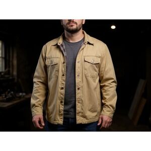 Carhartt Mens Khaki Canvas blanket Lined Work Jacket 3XL workwear, casual comfy